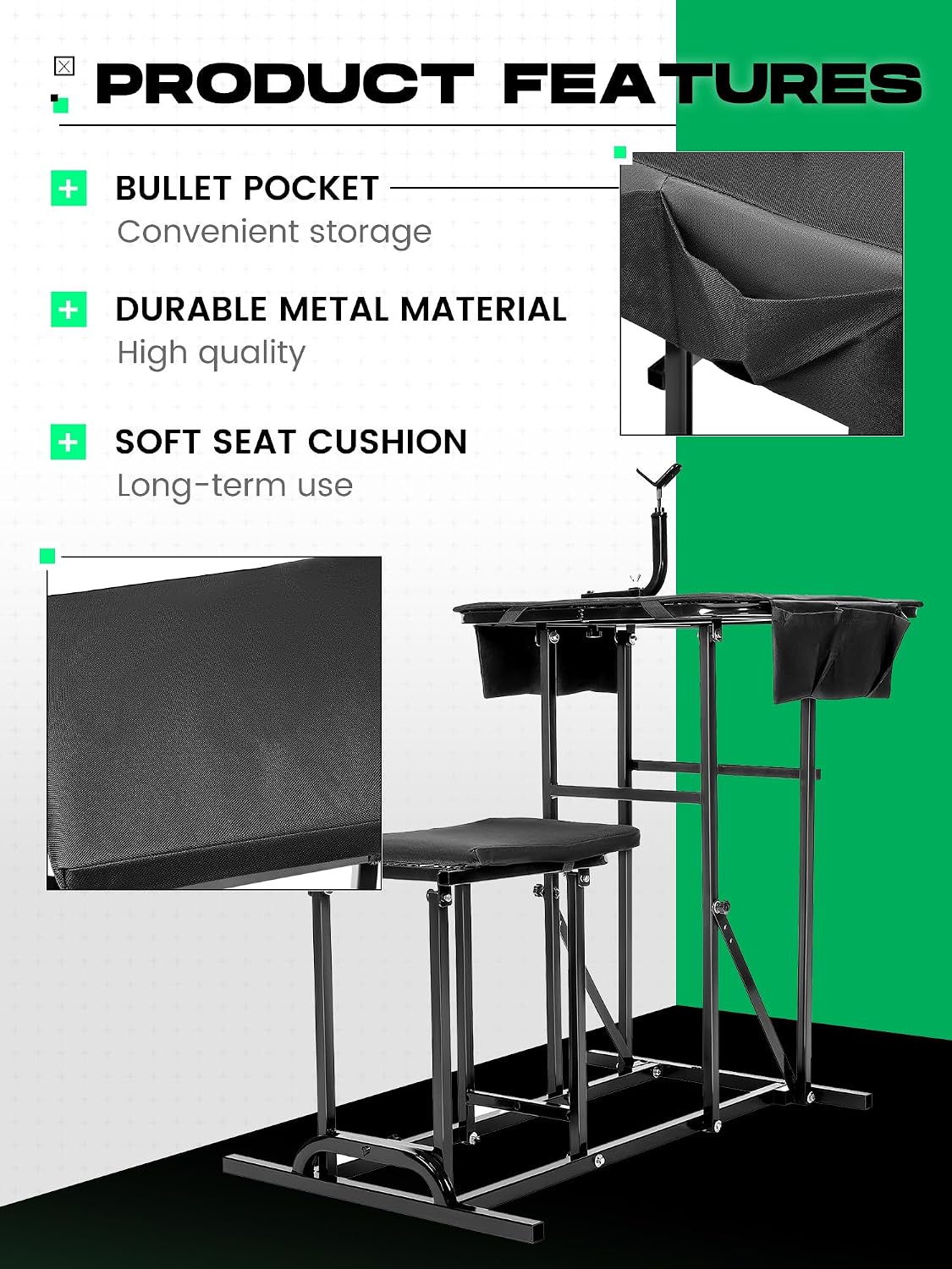Banco de Tiro Dobrável com Ass - Outdoor Hunting Table avaliação e preço