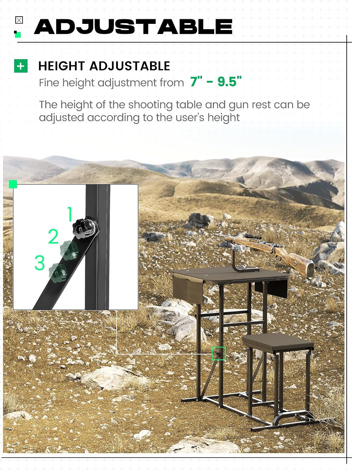 Banco de Tiro Dobrável com Ass - Outdoor Hunting Table avaliação e preço
